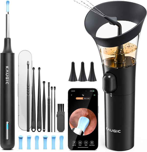 KAUGIC Ear Cleaner with Camera | Manual 7-Piece Ear Wax Kit