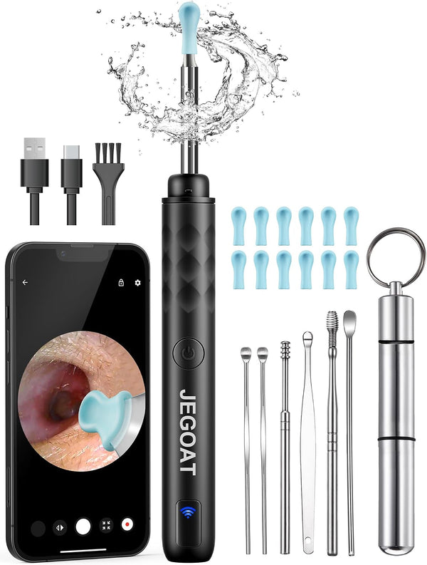 JEGOAT Ear Wax Removal Tool | 1296P HD Camera & 6 LED