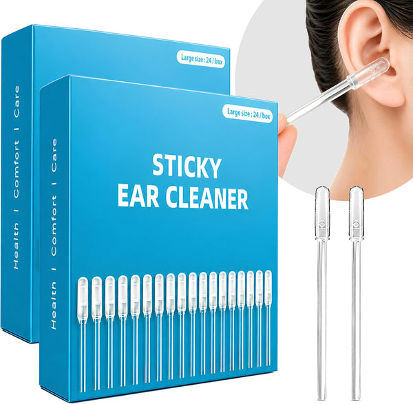 HAVENVOGUE 48-Piece Reusable Silicone Ear Wax Removal Kit, Sticky Ear Cleaning Sticks with Soft Tips & Dust Covers.