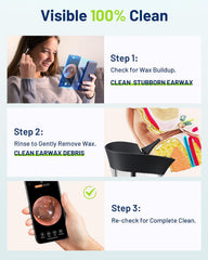 KAUGIC Ear Cleaner with Camera | Manual 7-Piece Ear Wax Kit