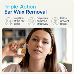 NAVEH PHARMA CleanEars Ear Wax Removal Spray, Gentle Earwax Softener for Adults with Spearmint Aroma, 0.5 fl oz