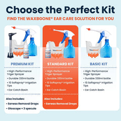 WaxBGone Ear Wax Removal Kit, SoftSpray Tips & Ear Drops for Gentle Earwax Removal and Ear Care