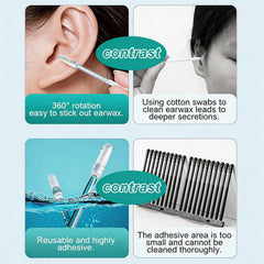 HAVENVOGUE 48-Piece Reusable Silicone Ear Wax Removal Kit, Sticky Ear Cleaning Sticks with Soft Tips & Dust Covers.