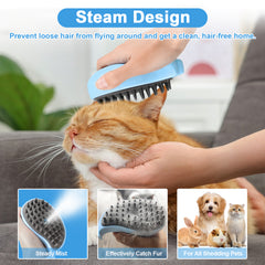 Cat Steam Brush for Shedding & Massage