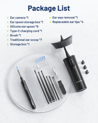 KAUGIC Ear Cleaner with Camera | Manual 7-Piece Ear Wax Kit