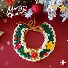 Cat & Dog Christmas Costume – Hand-Knitted Hat & Scarf Set, Cute Collar Accessory, Holiday Pet Outfit, Bib for Pets Winter