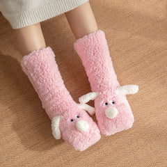Cute Cartoon Dog Floor Socks – Winter Warm Cozy
