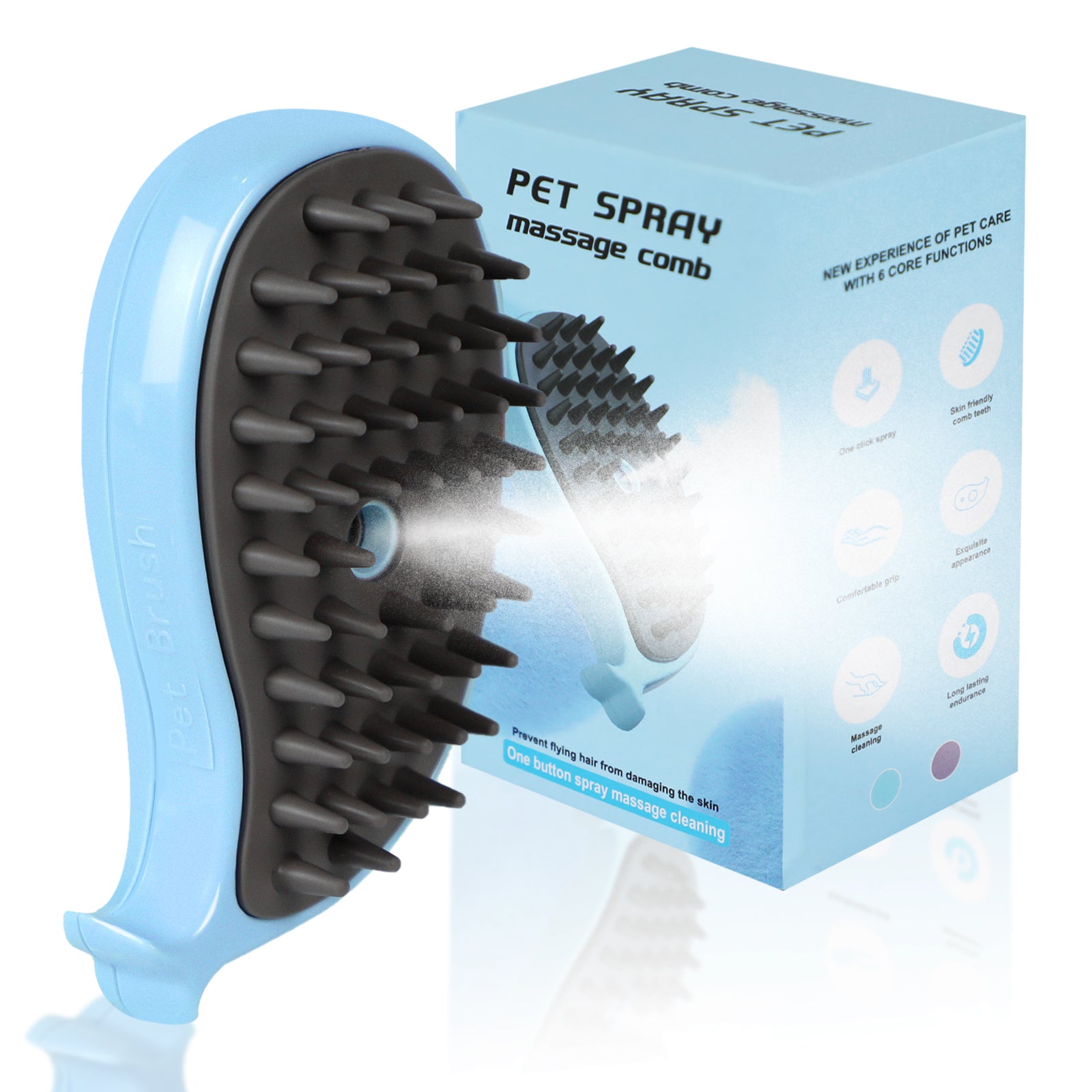 Cat Steam Brush For Shedding - Steamy Cat Brush For Indoor Cats, Cat Hair Steam Brush For Massage, Spritz Defur Comb For Cats, Pet Steamer For Dogs
