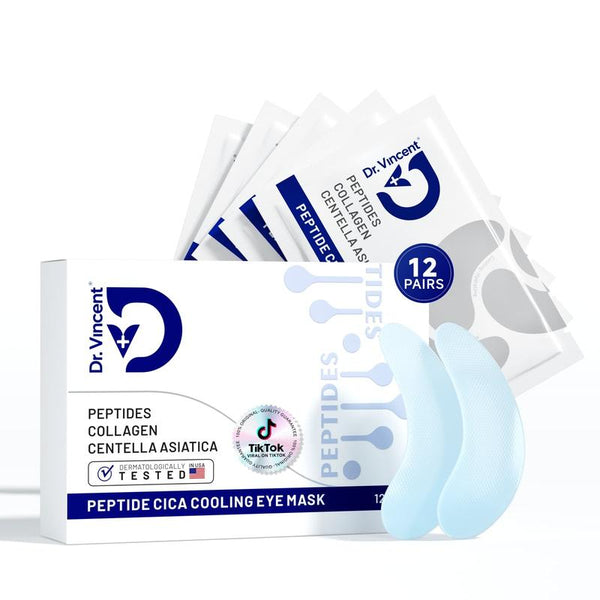 DR VINCENT Peptide-Renew Collagen Eye Mask (1 Pair), Color-Changing Collagen Eye Patches with Peptide & Hyaluronic Acid, Smooth, Firm & Brighten under Eyes