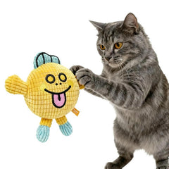 Mewajump Cat Plush Toy Pillow Doll, Dog Cat Sounding Doll, Self-Entertainment Bite-Resistant Teething Stick with Catnip