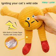 Mewajump Cat Plush Toy Pillow Doll, Dog Cat Sounding Doll, Self-Entertainment Bite-Resistant Teething Stick with Catnip