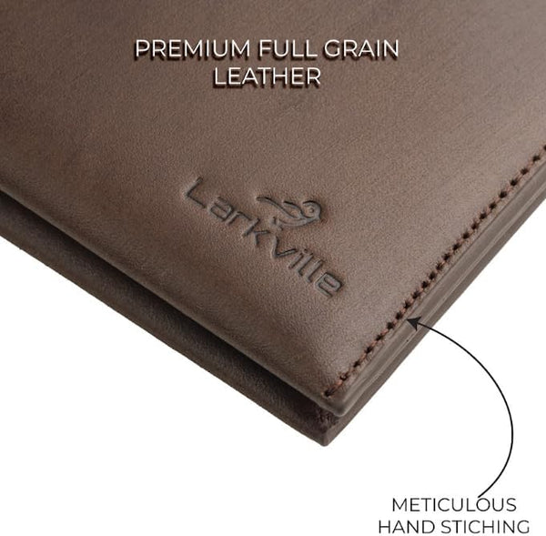 Leather Wallet for Men, Full Grain Genuine Leather Bifold Wallet, RFID Blocking Slim Wallet for Men (Nut Brown)
