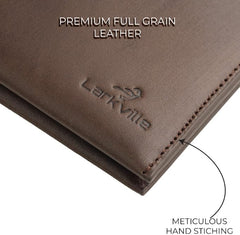 Leather Wallet for Men, Full Grain Genuine Leather Bifold Wallet, RFID Blocking Slim Wallet for Men (Nut Brown)