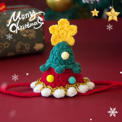 Cat & Dog Christmas Costume – Hand-Knitted Hat & Scarf Set, Cute Collar Accessory, Holiday Pet Outfit, Bib for Pets Winter