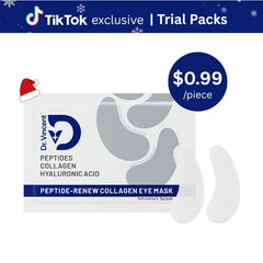 DR VINCENT Peptide-Renew Collagen Eye Mask (1 Pair), Color-Changing Collagen Eye Patches with Peptide & Hyaluronic Acid, Smooth, Firm & Brighten under Eyes