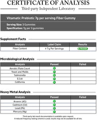 Vitamatic Prebiotic Fiber Gummies for Adults – 2 Pack (Total 120 Gummies) 7g Fiber per Serving | Extra Strength | Zero Sugar Added | Pectin-Based | Digestive Health & Regularity Support