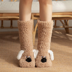 Cute Cartoon Dog Floor Socks – Winter Warm Cozy