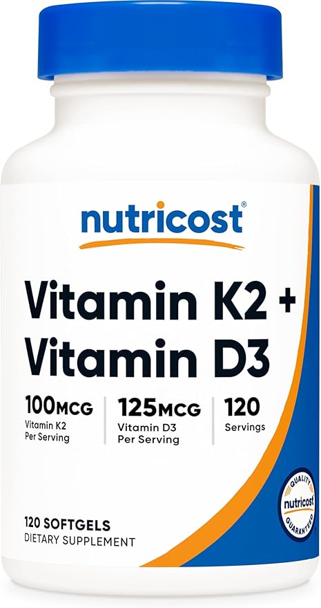 Nutricost Vitamin D3 + K2 5000 IU – Bone Support