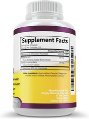 Simply Natures Pure Premium Berberine HCl 500mg - 120 Capsules - Cardiovascular Gastrointestinal Immune Support - Chromium Cinnamon