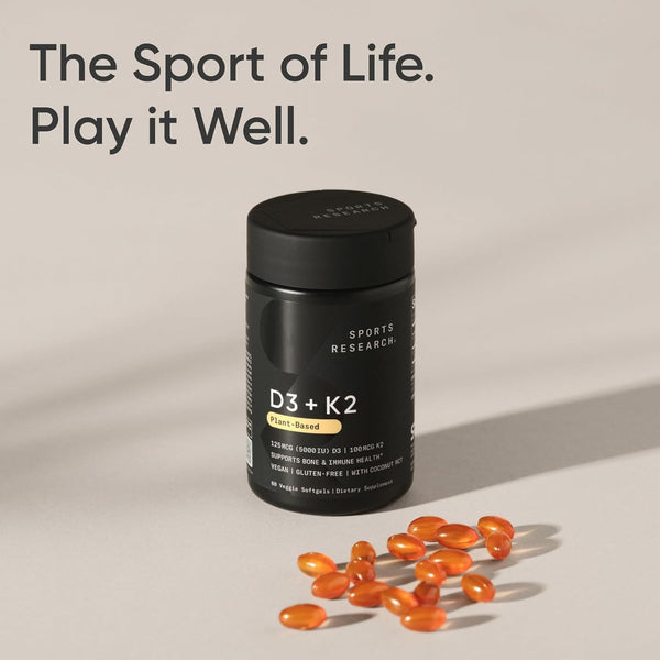 Sports Research D3 + K2 5000 IU – Bone & Immune Support