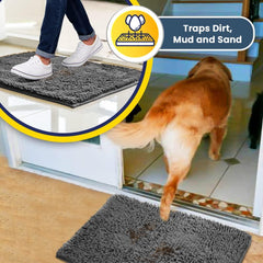 Grey Microfiber Non-Slip Muddy Mat – 30x19