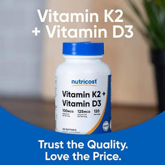 Nutricost Vitamin D3 + K2 5000 IU – Bone Support