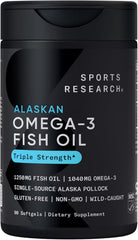 Sports Research Omega-3 Fish Oil 1250 – Triple Strength