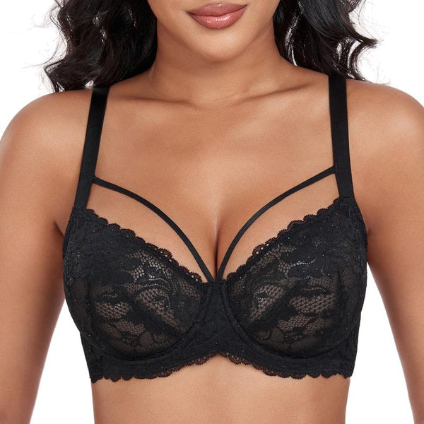 Dotvol Women'S plus Size Comfort Unlined Bra Sexy Floral Lace Wire Underwire Full Coverage Bra