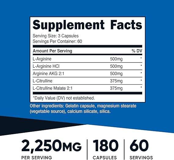 Nutricost Nitric Oxide Booster 2250mg – Energy Support