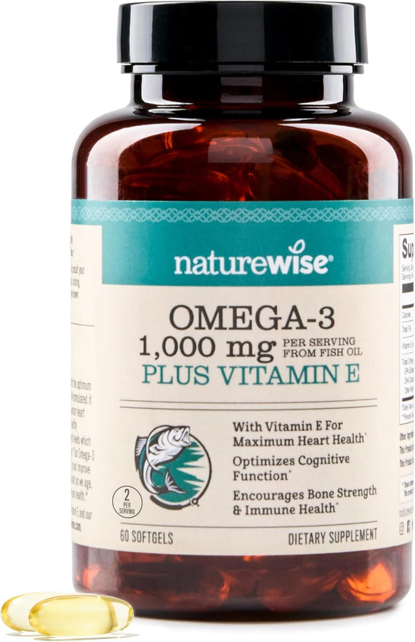 NatureWise Omega-3 Fish Oil 1000mg – Heart & Brain Support
