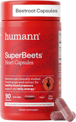 Humann SuperBeets Beet Root Capsules Quick Release 1000mg, Helps Support Nitric Oxide Production, Blood Pressure Support, Heart Health, Contains Non-GMO Beetroot Powder, Studied Antioxidants, 90 Count