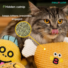 Mewajump Cat Plush Toy Pillow Doll, Dog Cat Sounding Doll, Self-Entertainment Bite-Resistant Teething Stick with Catnip