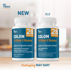 Dr. Tobias Colon Cleanse - Constipation Relief & Gut Health Support for Women & Men | 14 Day Colon Cleanser for a Gentle Colon Detox & Gut Flush - 28 Capsules (1-2 Daily)