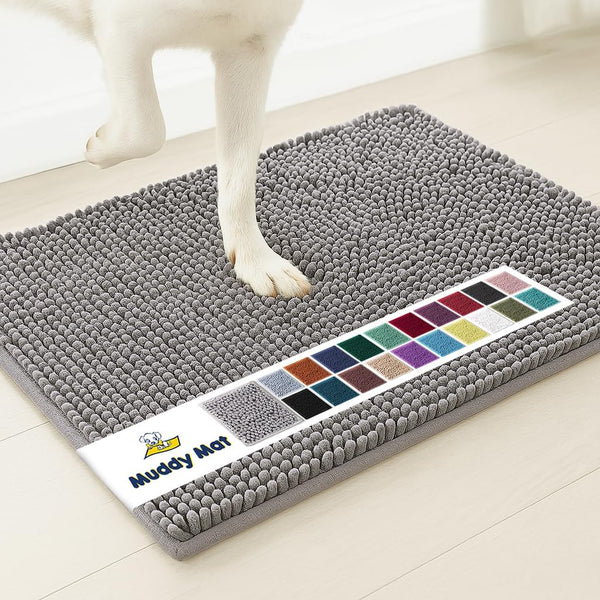 Grey Microfiber Non-Slip Muddy Mat – 30x19