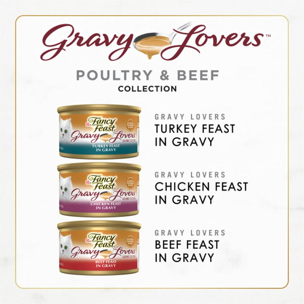 Purina Fancy Feast Gravy Lovers Wet Cat Food Pack of 24