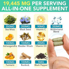 Sea Moss & Black Seed Oil Capsules – Immunity + Energy