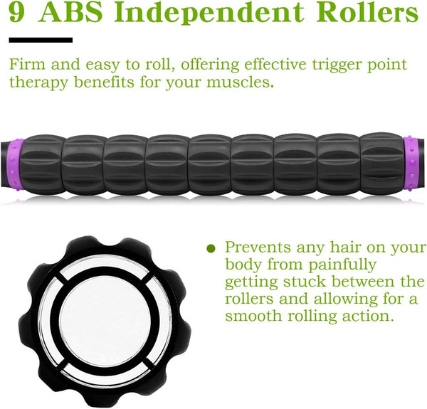 Deep Tissue Massage Roller Stick – Handheld Muscle Recovery & Fascia Massage Tool