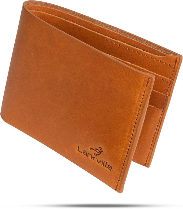 Leather Wallet for Men, Full Grain Genuine Leather Bifold Wallet, RFID Blocking Slim Wallet for Men (Natural)