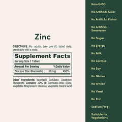 Nature’s Bounty Zinc 50mg Immune Support – 250 Caplets