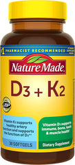 Nature Made Vitamin D3 + K2 5000 IU – Bone Support