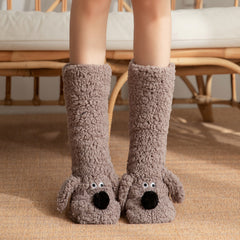 Cute Cartoon Dog Floor Socks – Winter Warm Cozy