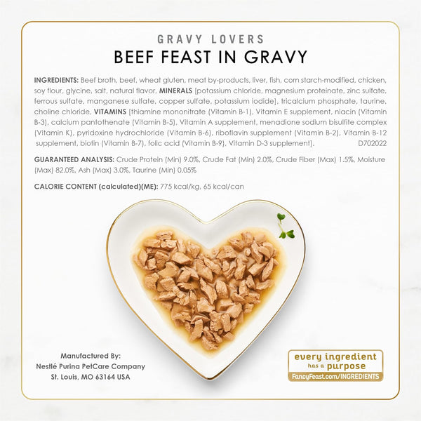Purina Fancy Feast Gravy Lovers Wet Cat Food Pack of 24