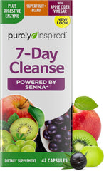 Purely Inspired 7-Day Detox Cleanse - Whole Body Cleanse & Detox Pills for Women & Men, Powered with Senna Leaf, Vitamin C, Apple Cider Vinegar, Digestive Enzymes & Probiotics - 42 Acai Berry Capsules