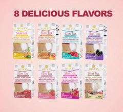 HYLEYS Slim Tea 5 Flavor Assortment - Weight Loss Herbal Supplement Cleanse and Detox - 25 Tea Bags (1 Pack) - Assorted Tea Variety Pack