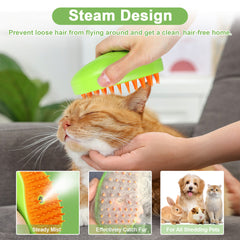 3-in-1 Pet Steam Brush for Cats & Dogs