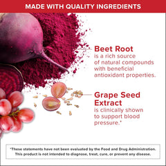 Qunol Beets Chews for Blood Pressure Support, 3 in 1 Beets + CoQ10 + Grape Seed Extract, Supports Healthy Blood Circulation & Heart Healthy Energy, 90 Chews