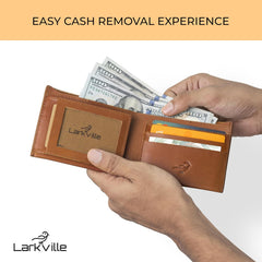 Leather Wallet for Men, Full Grain Genuine Leather Bifold Wallet, RFID Blocking Slim Wallet for Men (Brown)