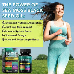 Sea Moss & Black Seed Oil Capsules – Immunity + Energy