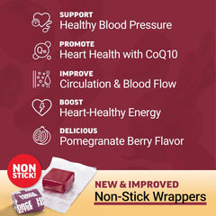 Force Factor Total Beets Ultimate Heart Health Chews for Blood Pressure Support, with Beetroot Powder, CoQ10, B Vitamins & Grapeseed Extract for Blood Flow & Energy, Pomegranate Berry, 60 Soft Chews
