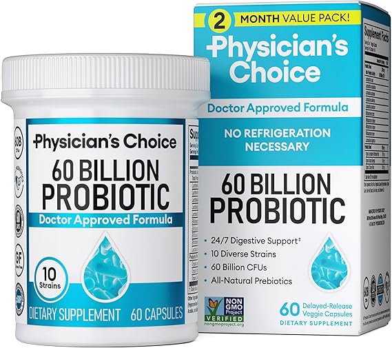 Physician’s Choice Probiotics 60B CFU – Gut Health Support